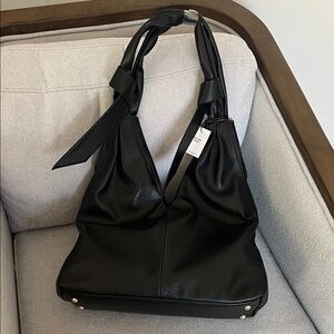 Sondra Robert's Black Women's Hobo Square Shoulder Bag -NWT